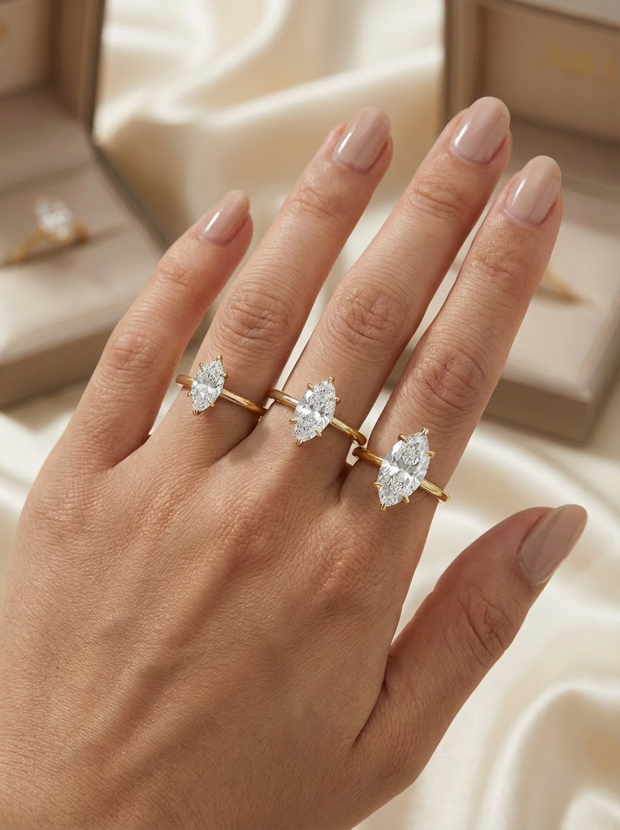 0.81CT | Marquise Cut Eternity Yüzük