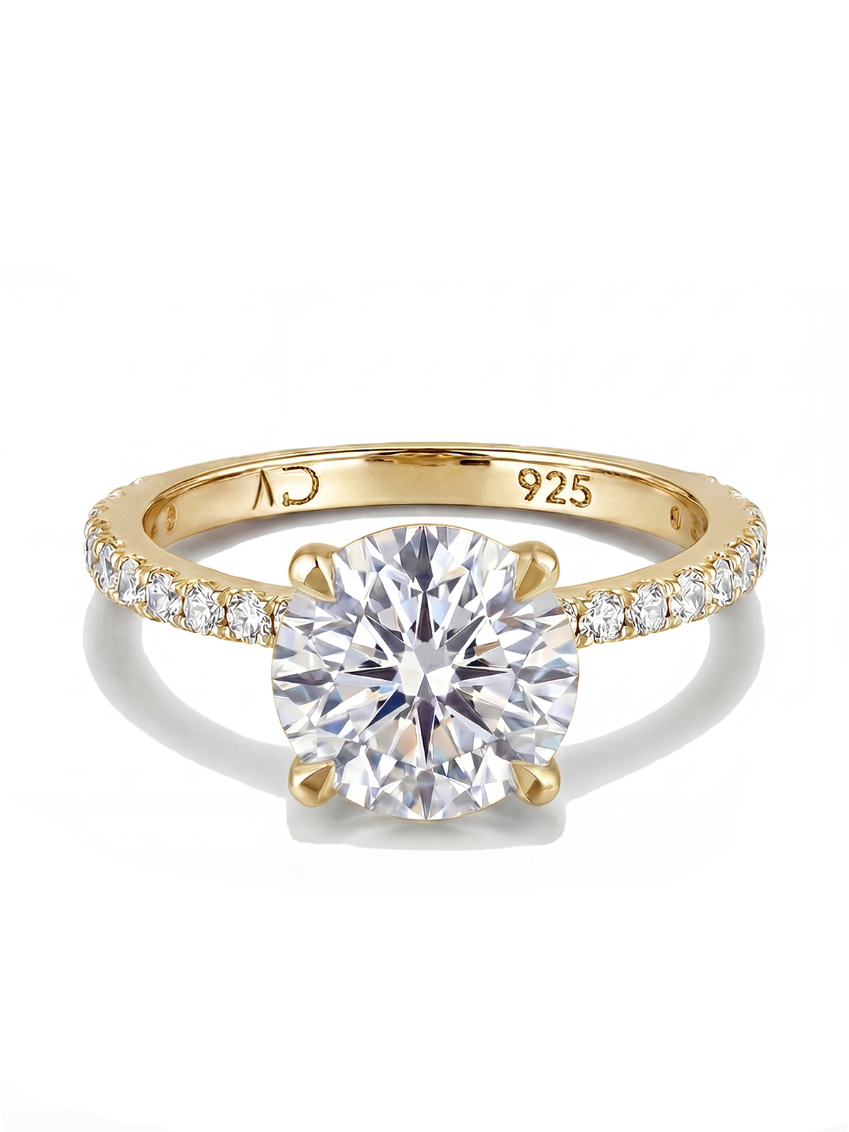 4.0CT | 4 Prong Setting Stone-Set Solitaire Ring