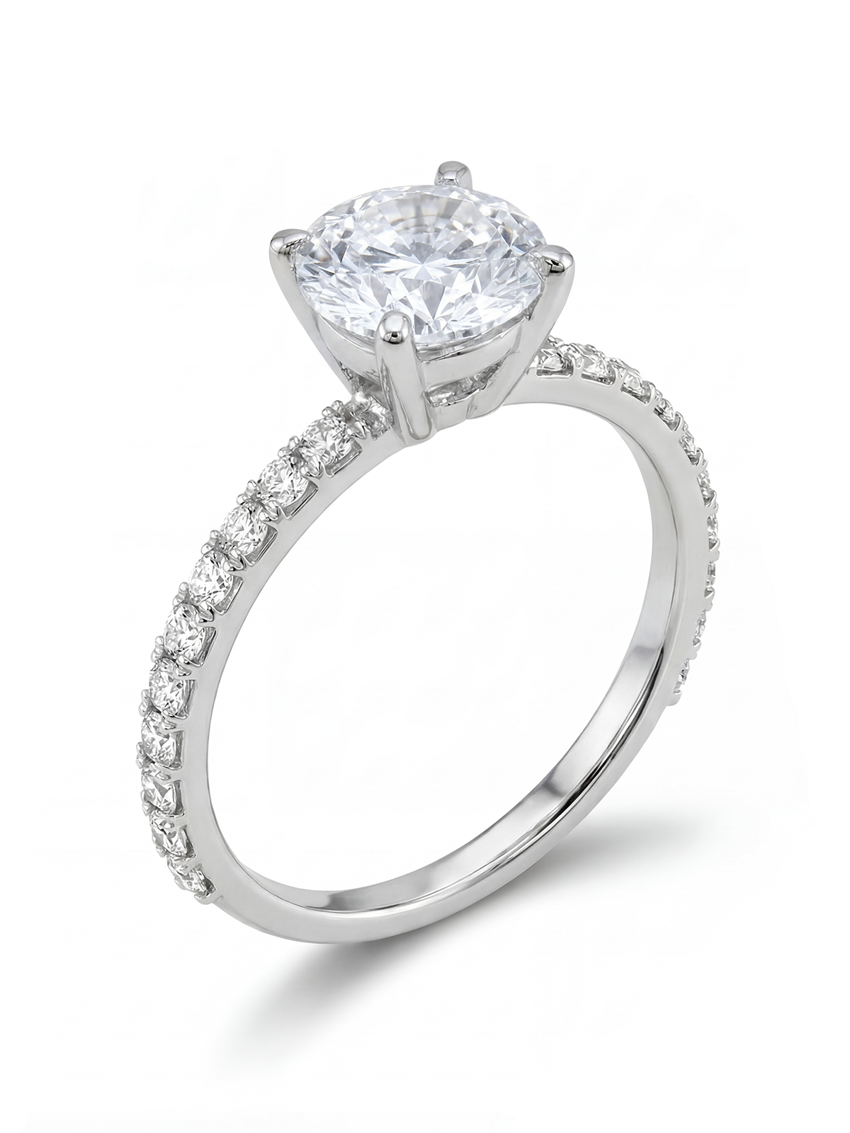 4.0CT | 4 Prong Setting Stone-Set Solitaire Ring