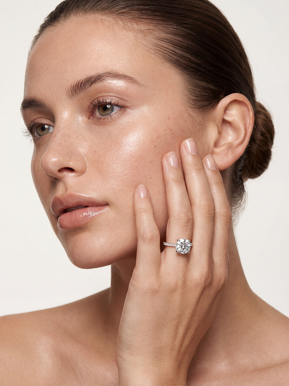 4.0CT | 4 Prong Setting Stone-Set Solitaire Ring