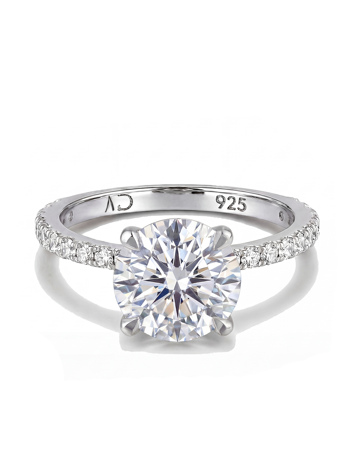 4.0CT | 4 Prong Setting Stone-Set Solitaire Ring