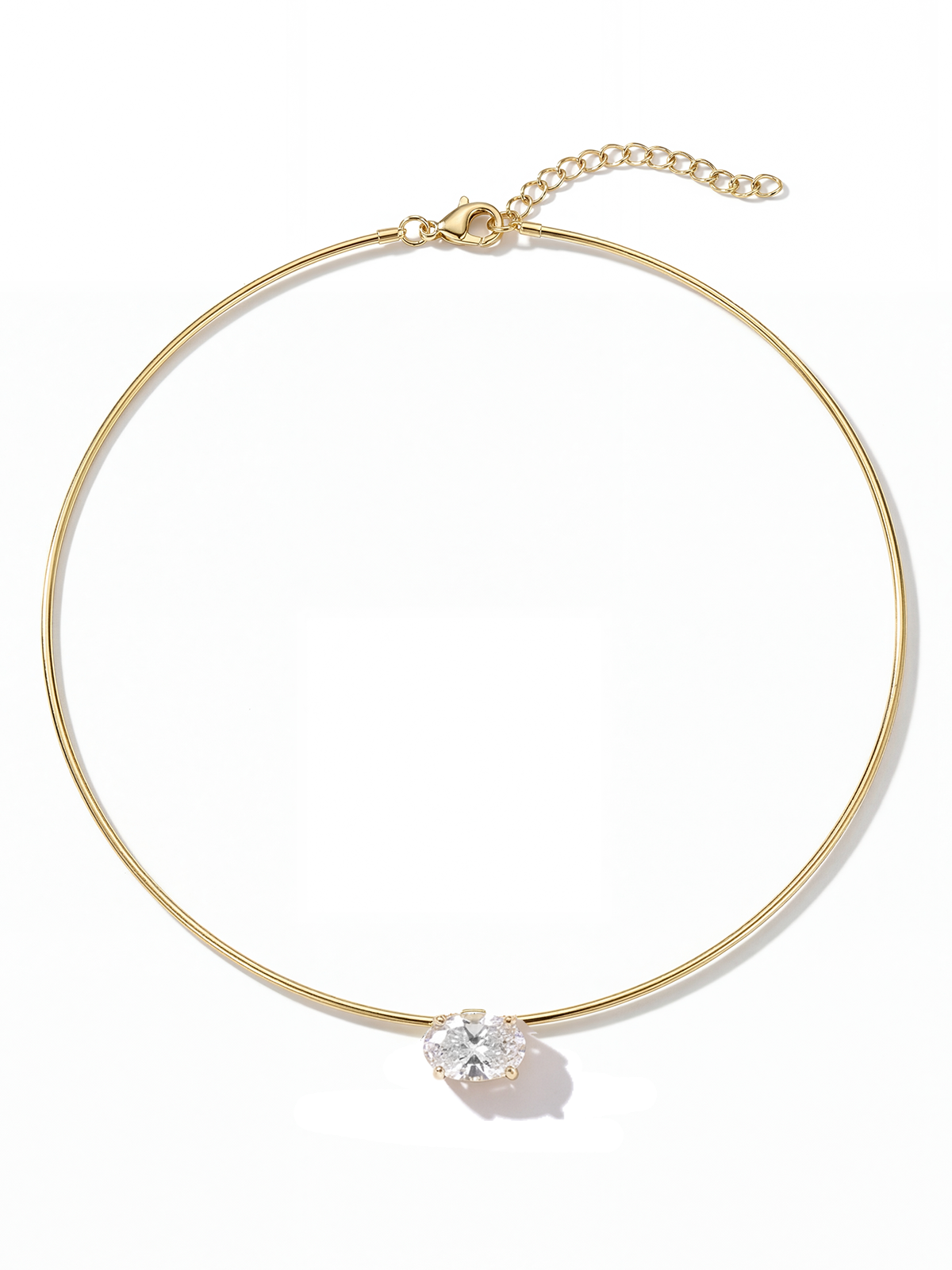 Oval Stone-Set Necklace
