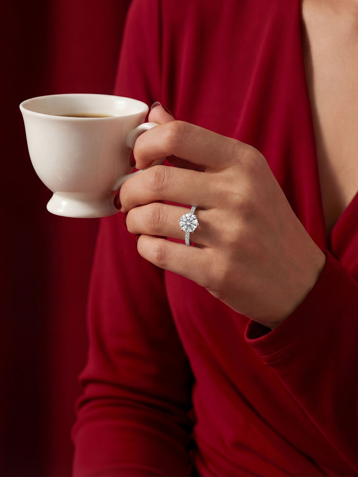 2.0CT | 6 Prong Setting Stone-Set Solitaire Ring
