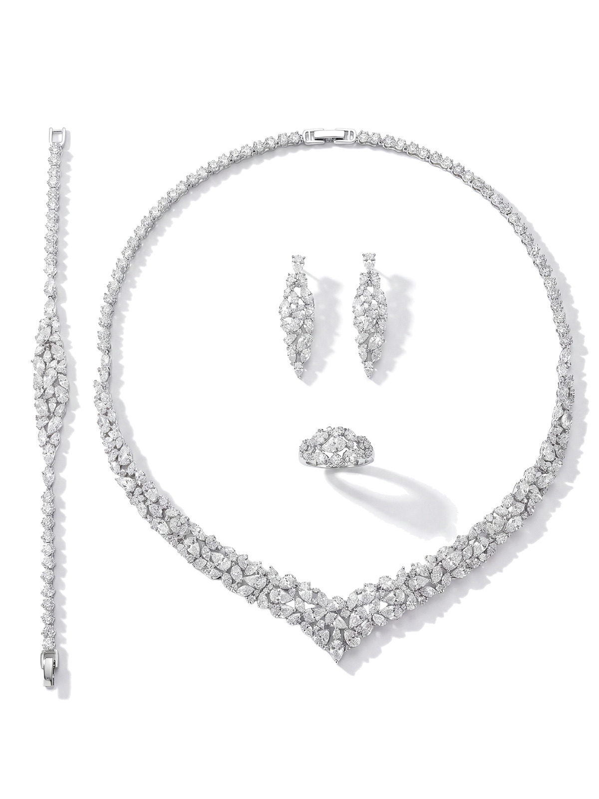 Calista Necklace Bracelet Earrings Ring Set