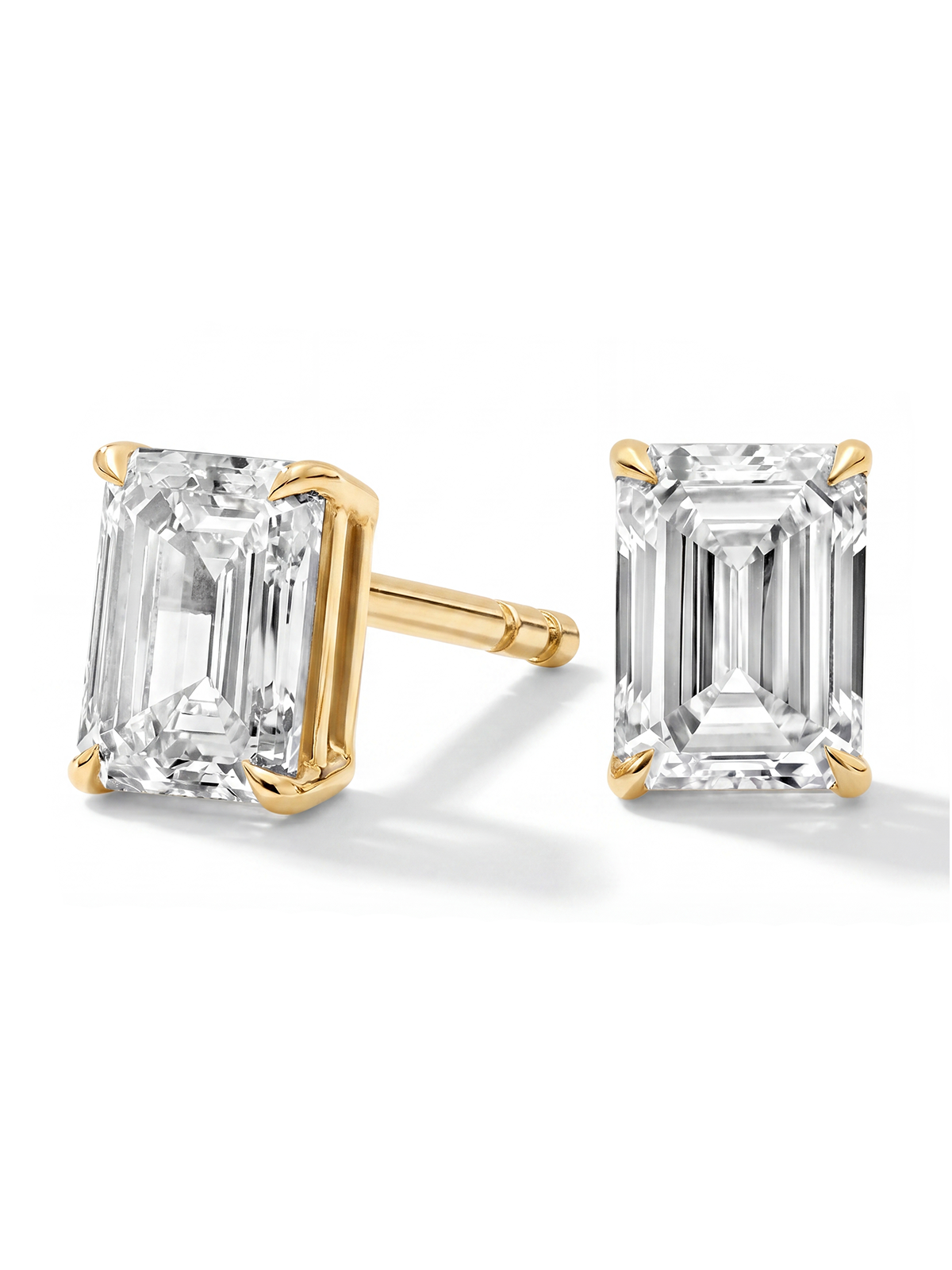 Emerald Cut Solitaire Earrings