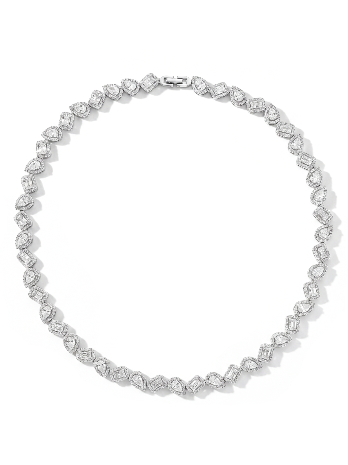 Pear Baguette Cast Tennis Necklace