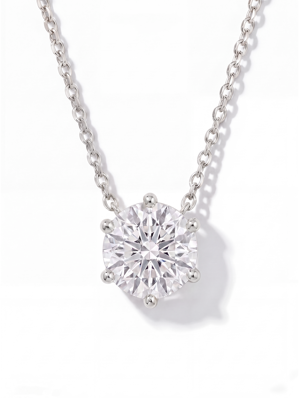 6 Prong Solitaire Necklace