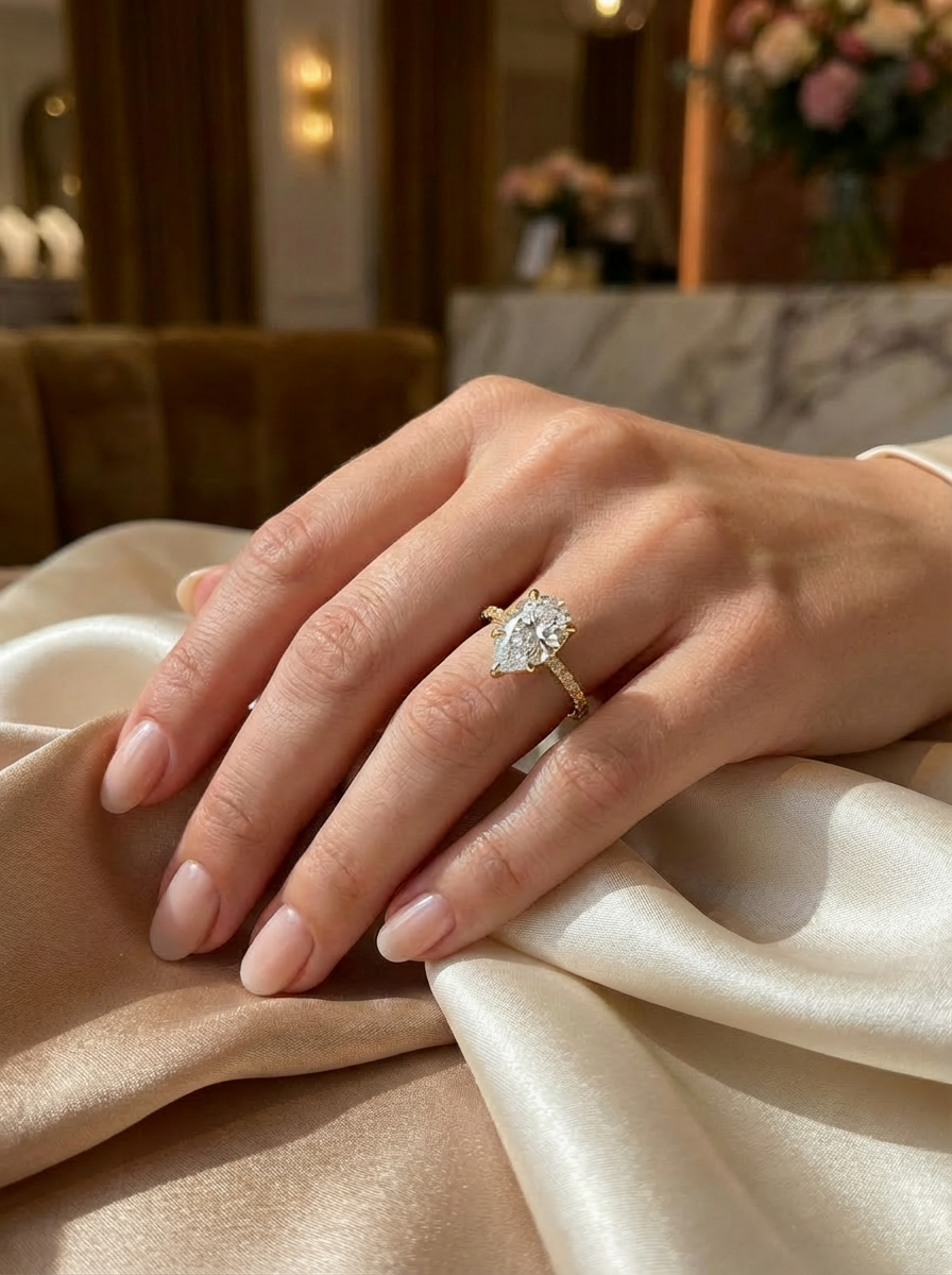 3.0CT | Pear Cut Style Stone-Set Ring
