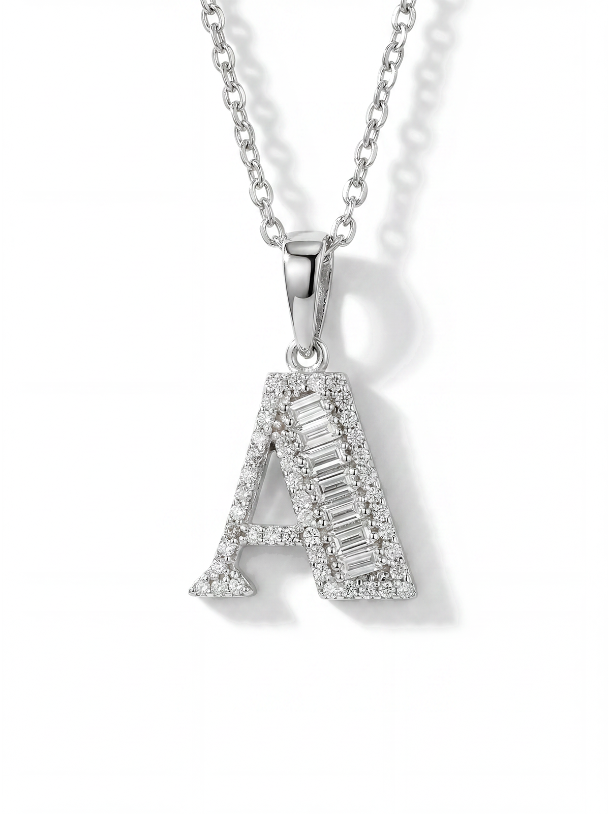 Stone-Set Letter Necklace