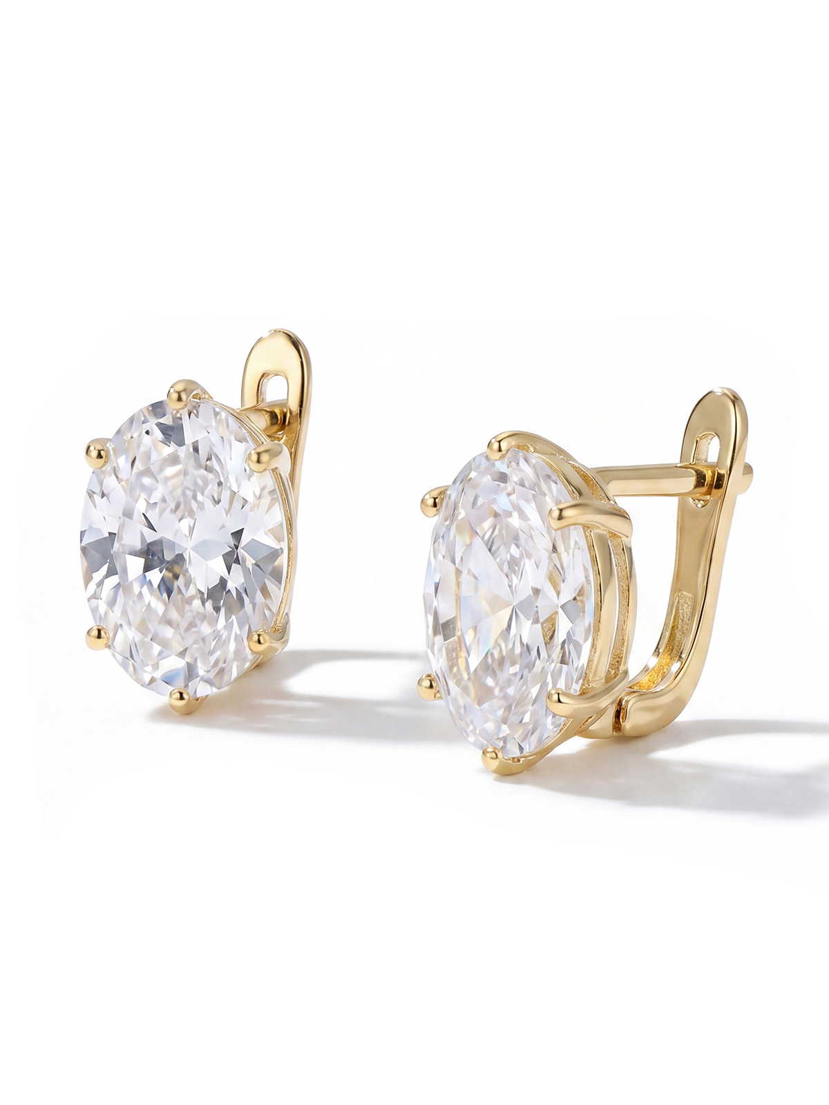 Oval Solitaire Earrings