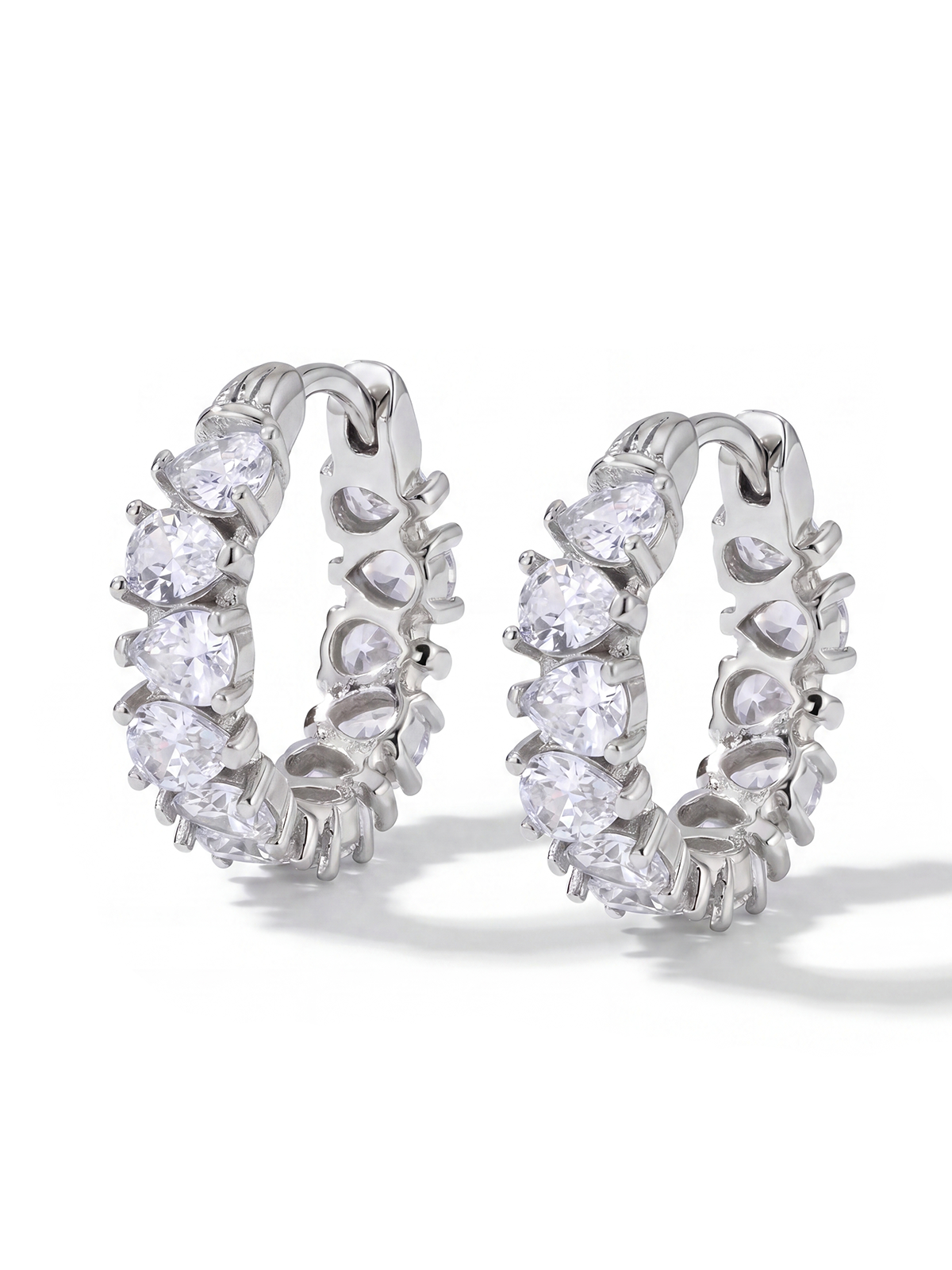 Pear Cut Hoop Earrings