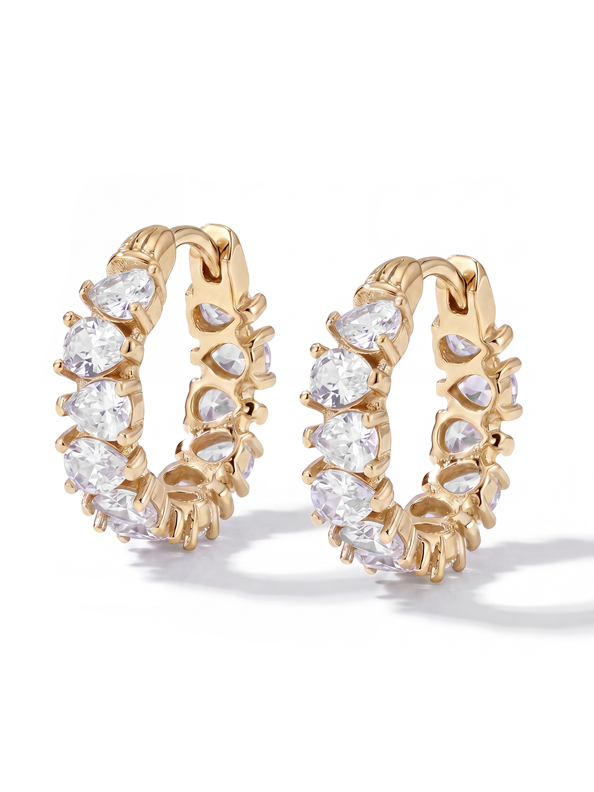 Pear Cut Hoop Earrings
