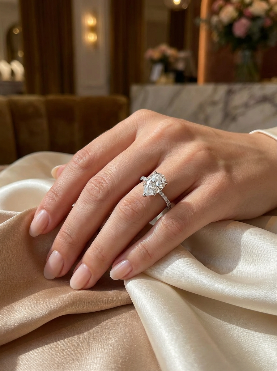 3.0CT | Damla Kesim Kolu Taşlı Yüzük