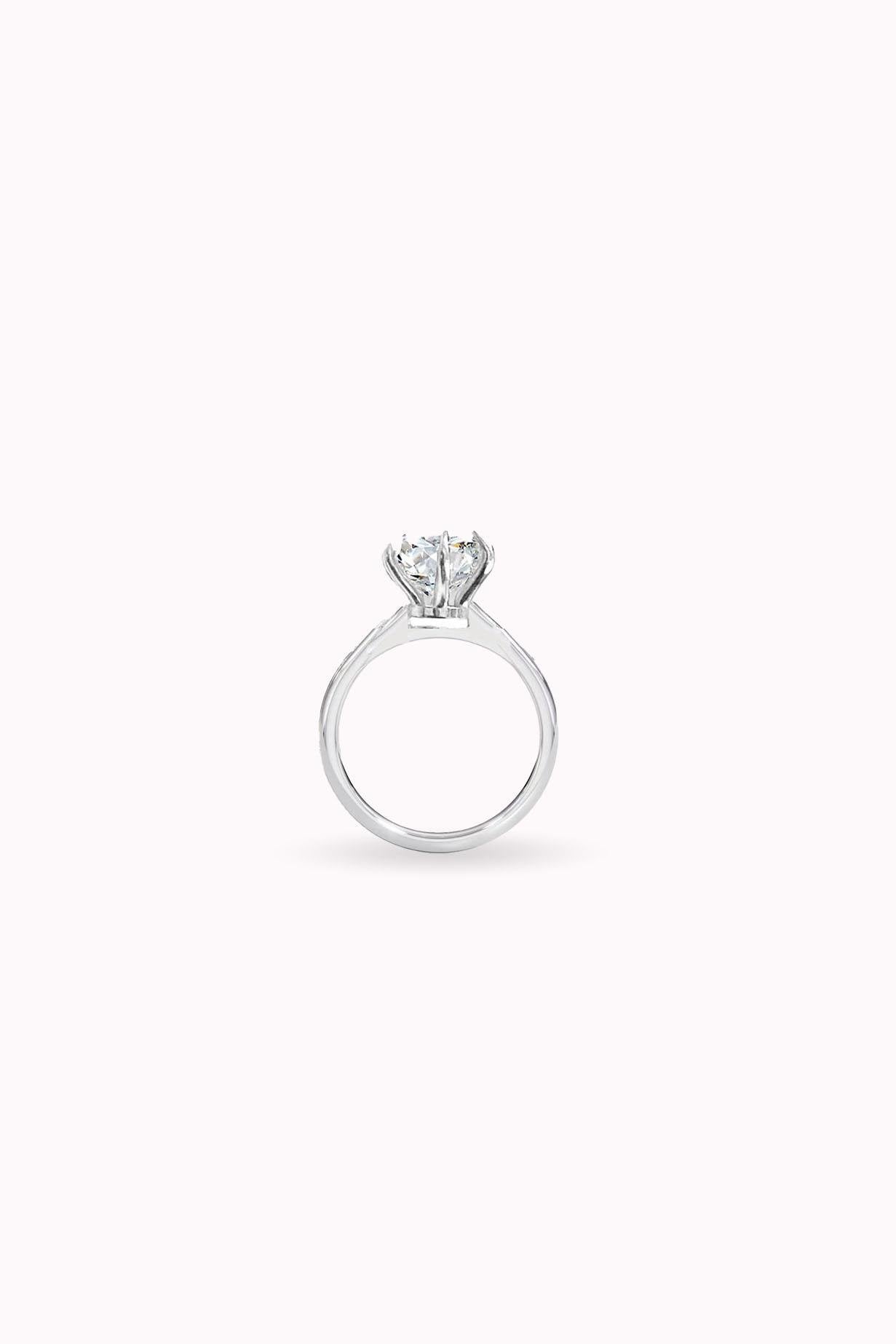 6MM 0.90CT Hexagon Solitaire Ring