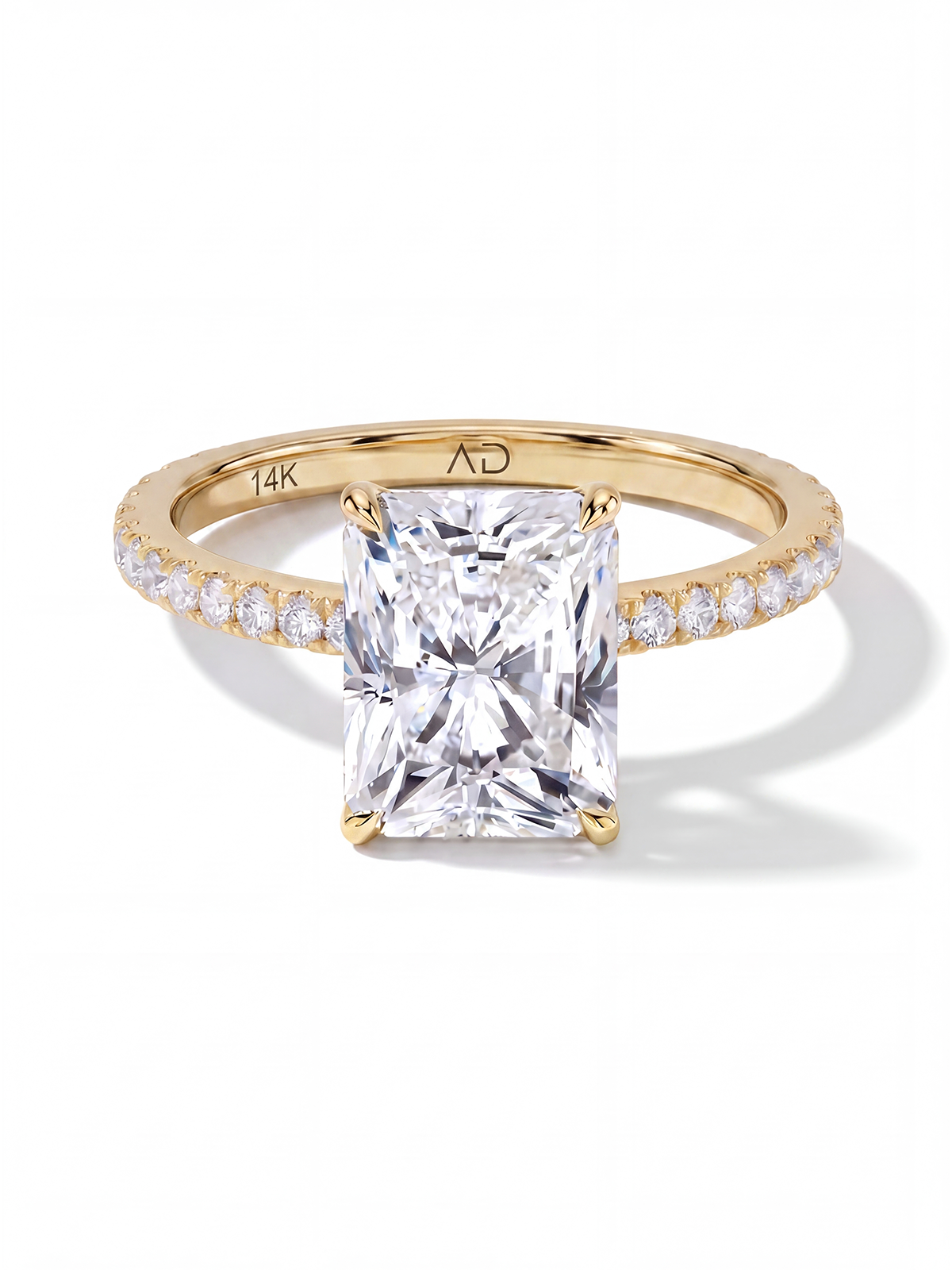 Radiant Cut Style Stone-Set Solitaire Ring