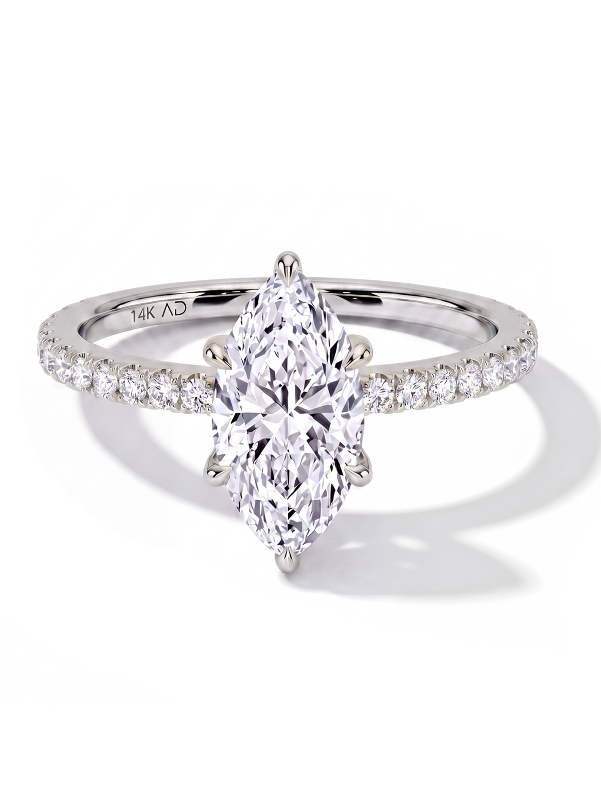 Marquise Cut Style Stone-Set Solitaire Ring