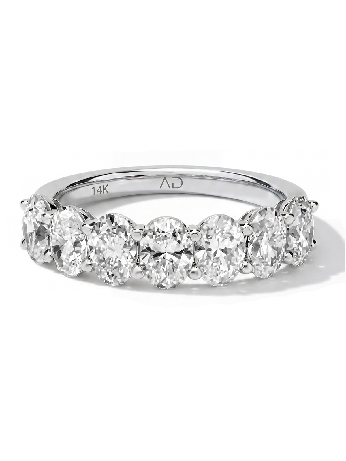 2.10CT Oval Cut Half Eternity Ring