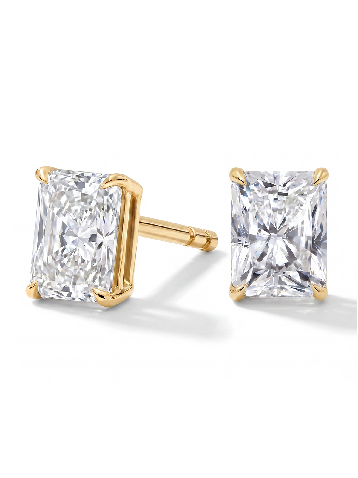 Radiant Cut Solitaire Earrings