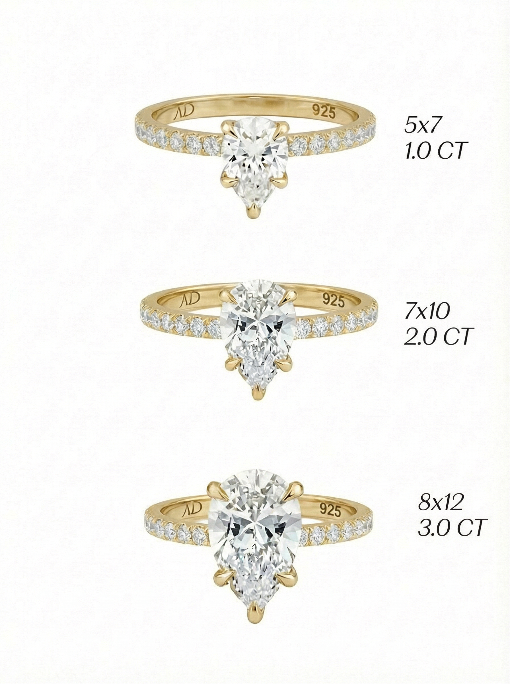 1.0CT | Pear Cut Eternity Ring
