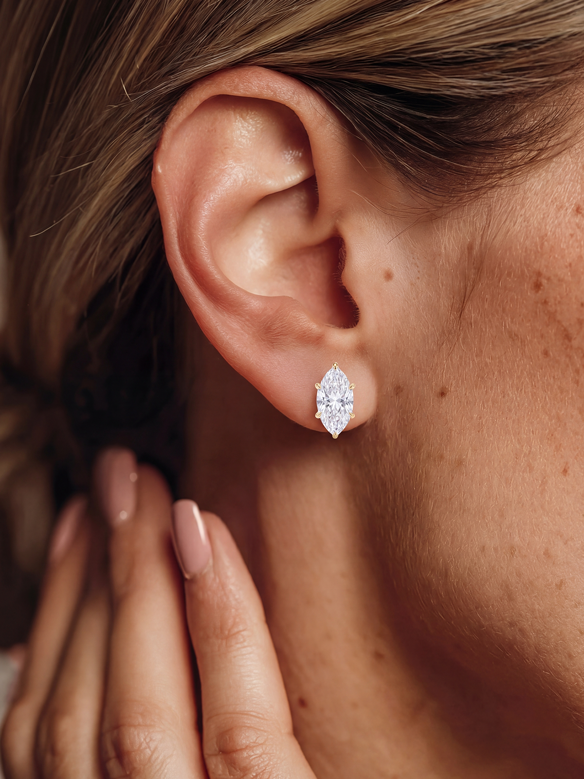 Marquise Cut Solitaire Earrings