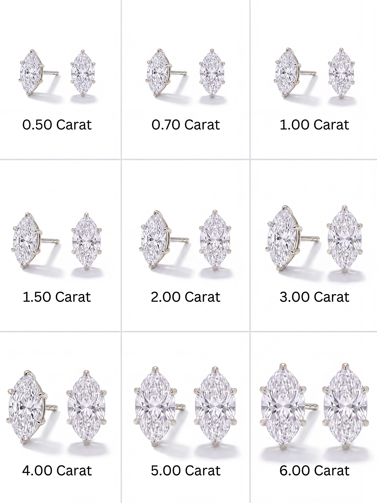 Marquise Cut Solitaire Earrings