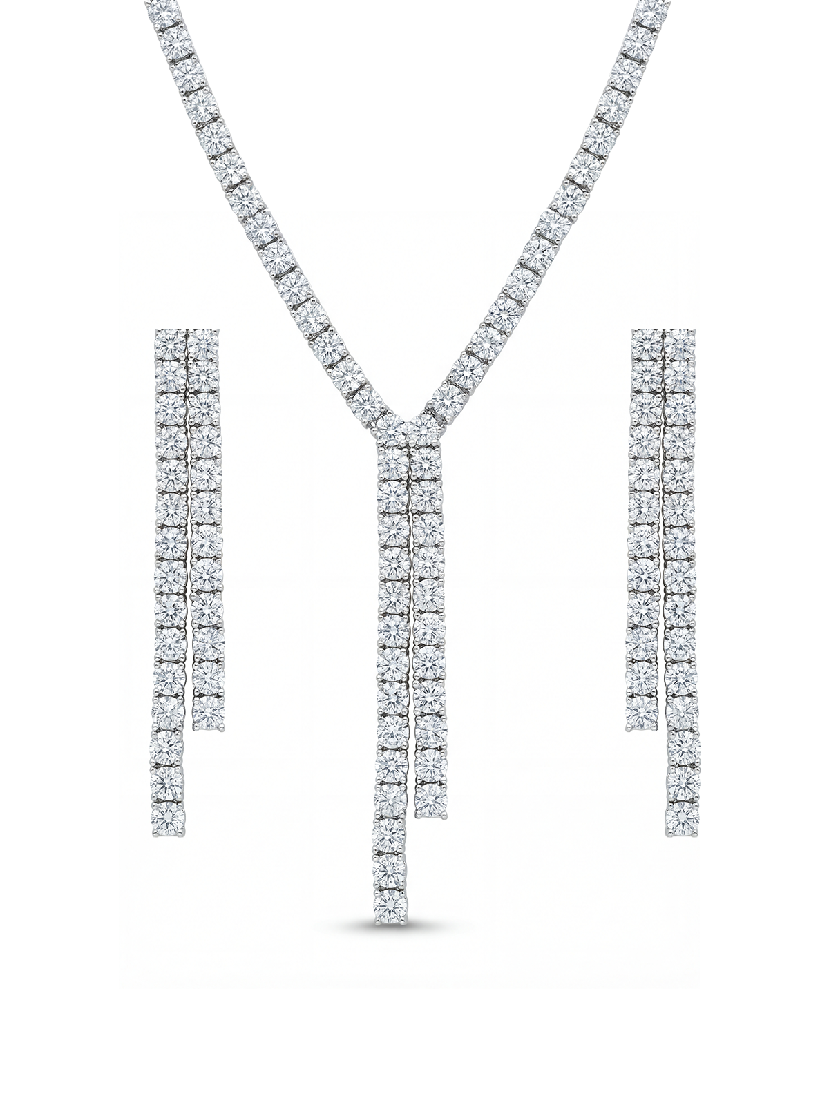 Aria Cast Iron Tennis Necklace and Earring Set