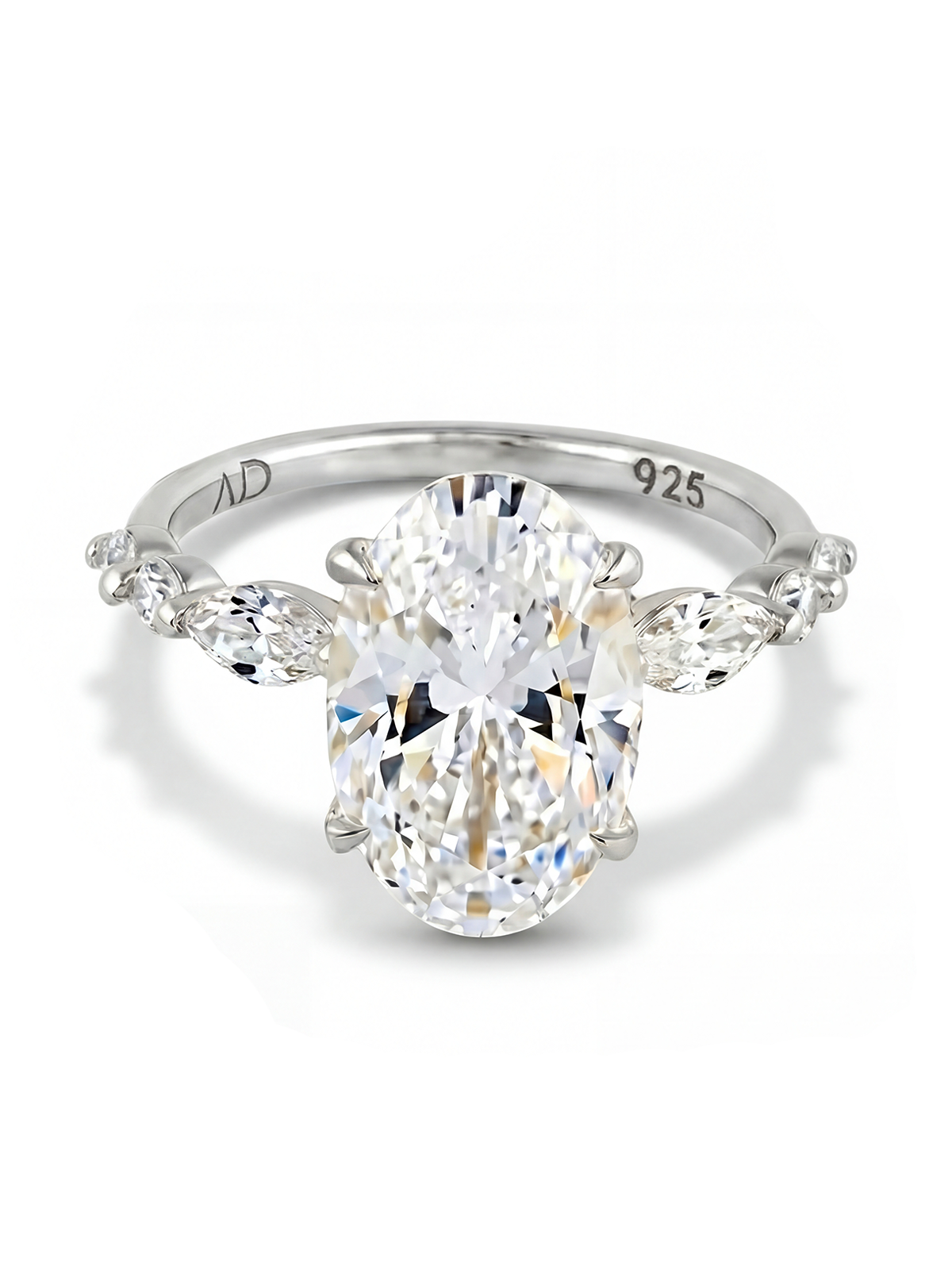 3.2CT | Oval Cut Flora Eternity Ring