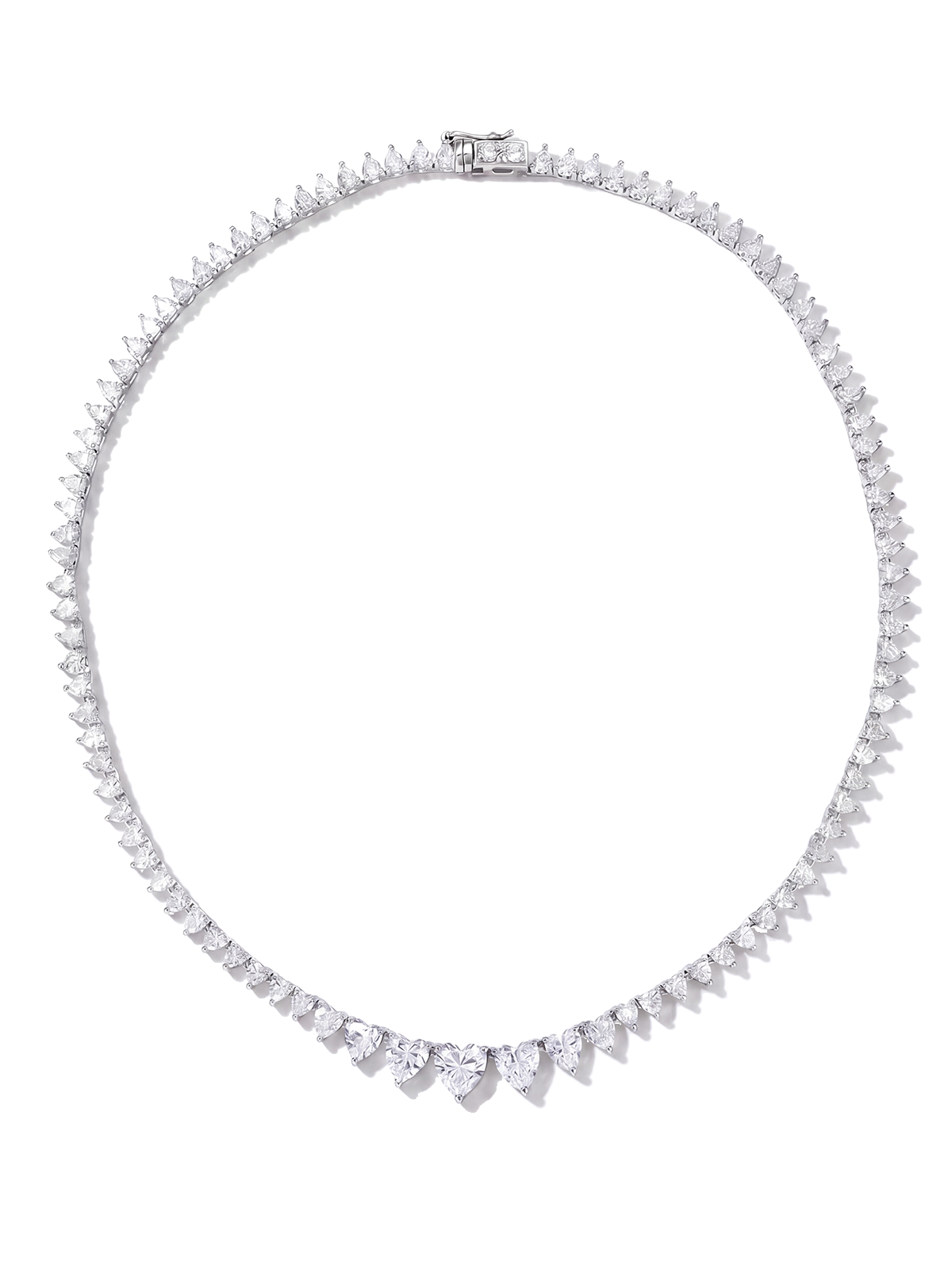 Heart Cut Tennis Necklace