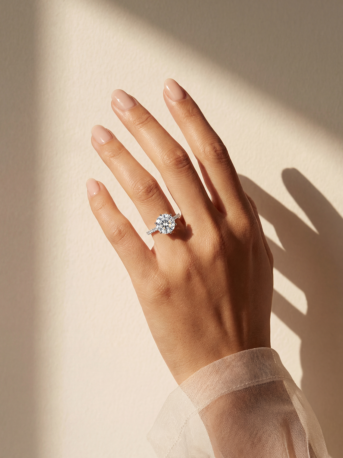 3.0CT | 6 Prong Setting Stone-Set Solitaire Ring