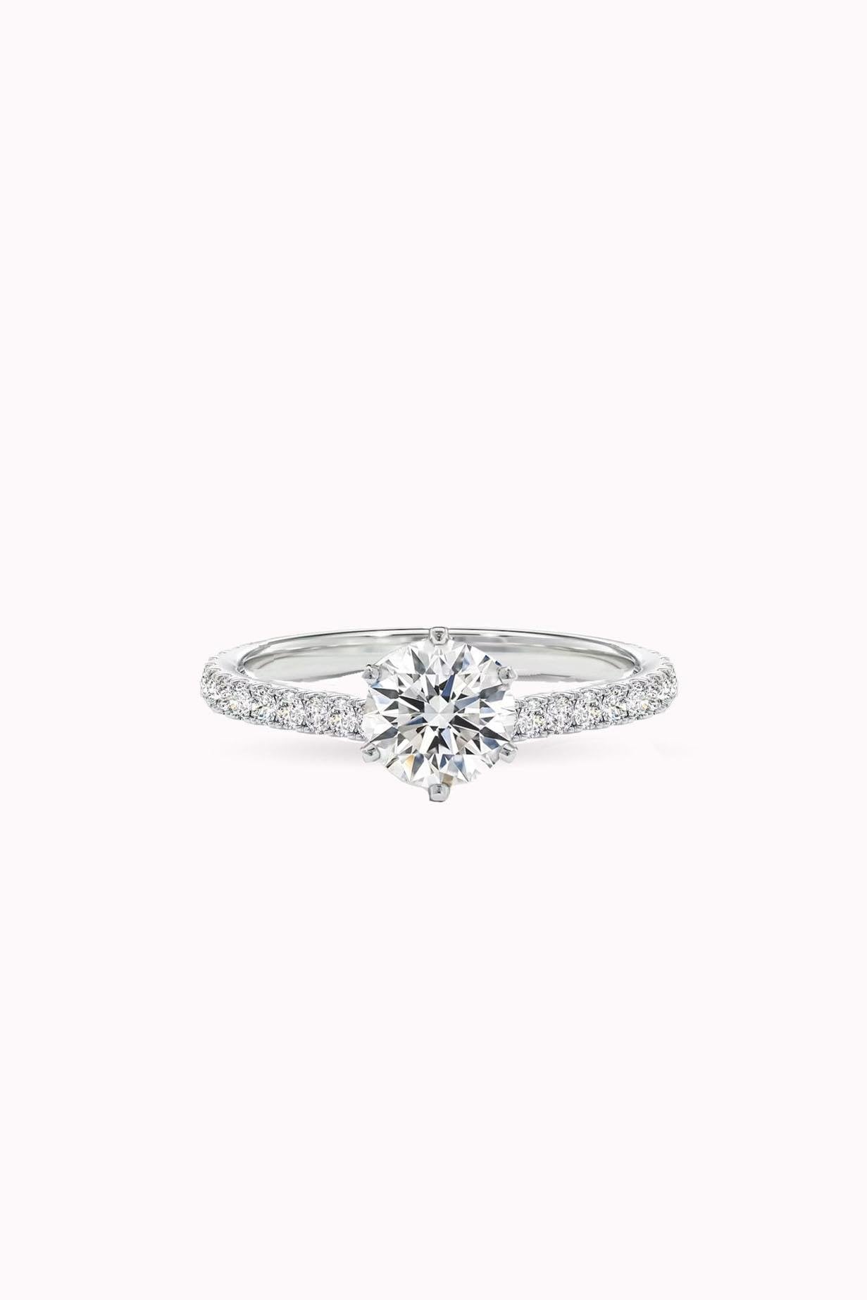6MM 0.90CT Stony Hexagon Solitaire Ring