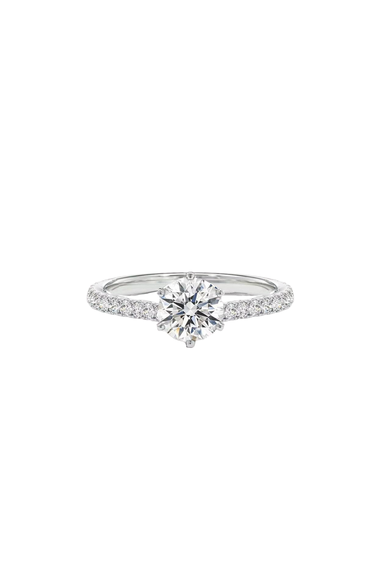 6MM 0.90CT Stony Hexagon Solitaire Ring