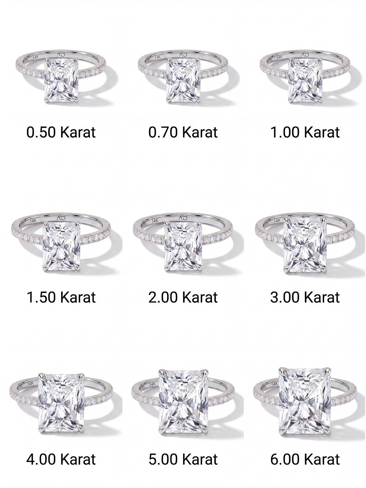 Radiant Cut Style Stone-Set Solitaire Ring