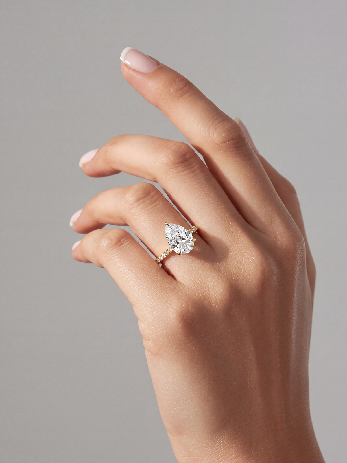 Pear Cut Style Stone-Set Solitaire Ring