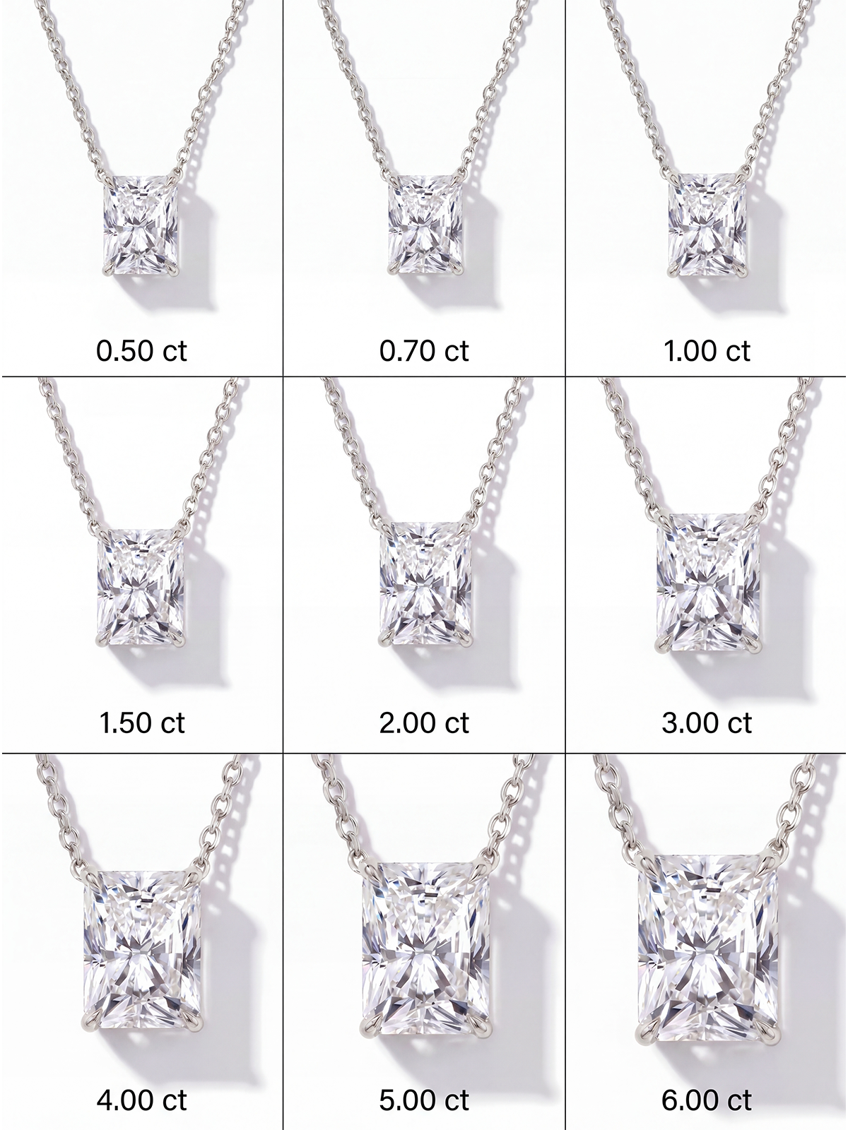 Radiant Cut Solitaire Necklace