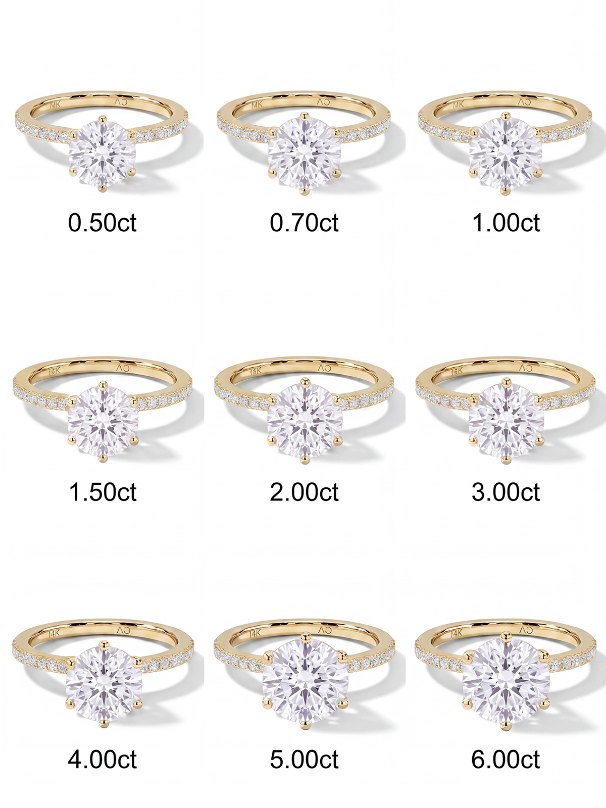 6 Prong Setting Stone-Set Solitaire Ring