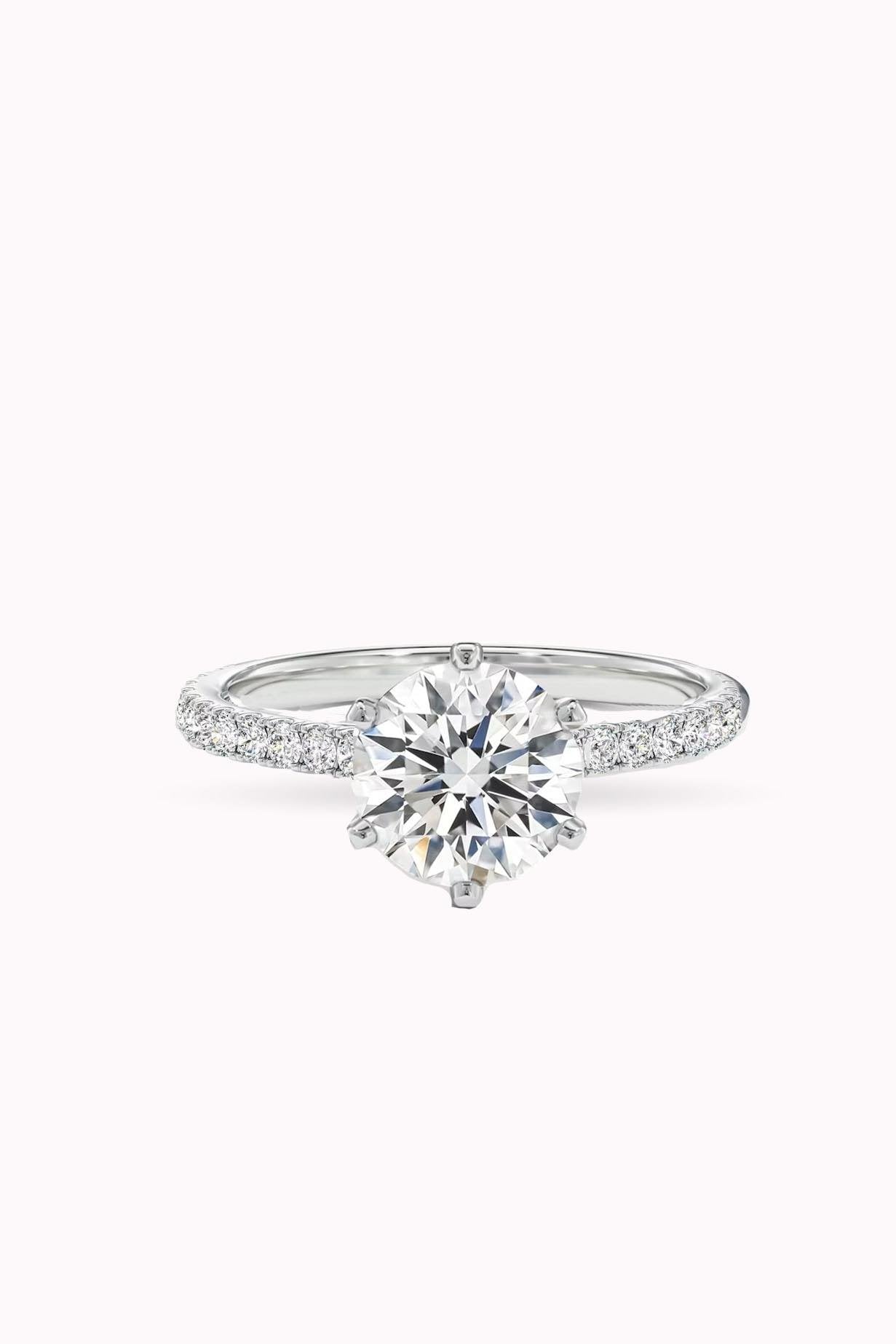 9MM 2.75CT Stony Hexagon Solitaire Ring