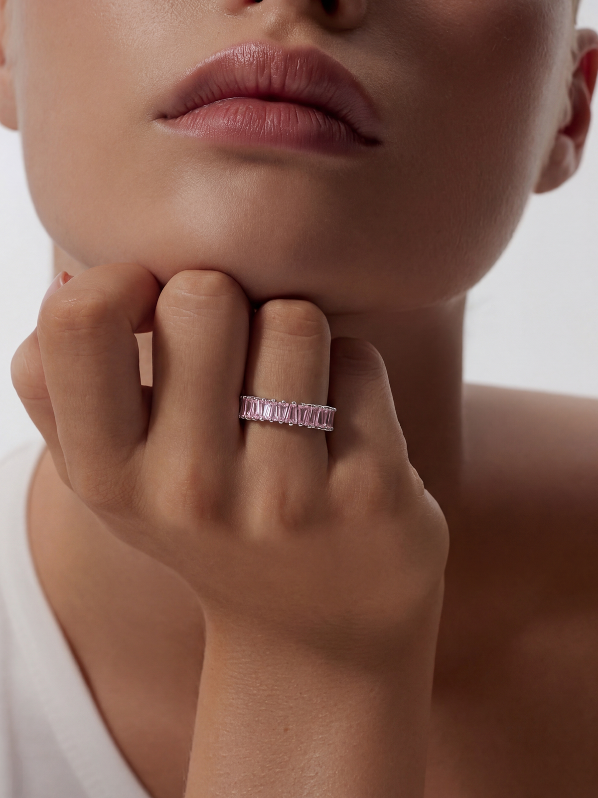 Pink Baguette Full Eternity Ring