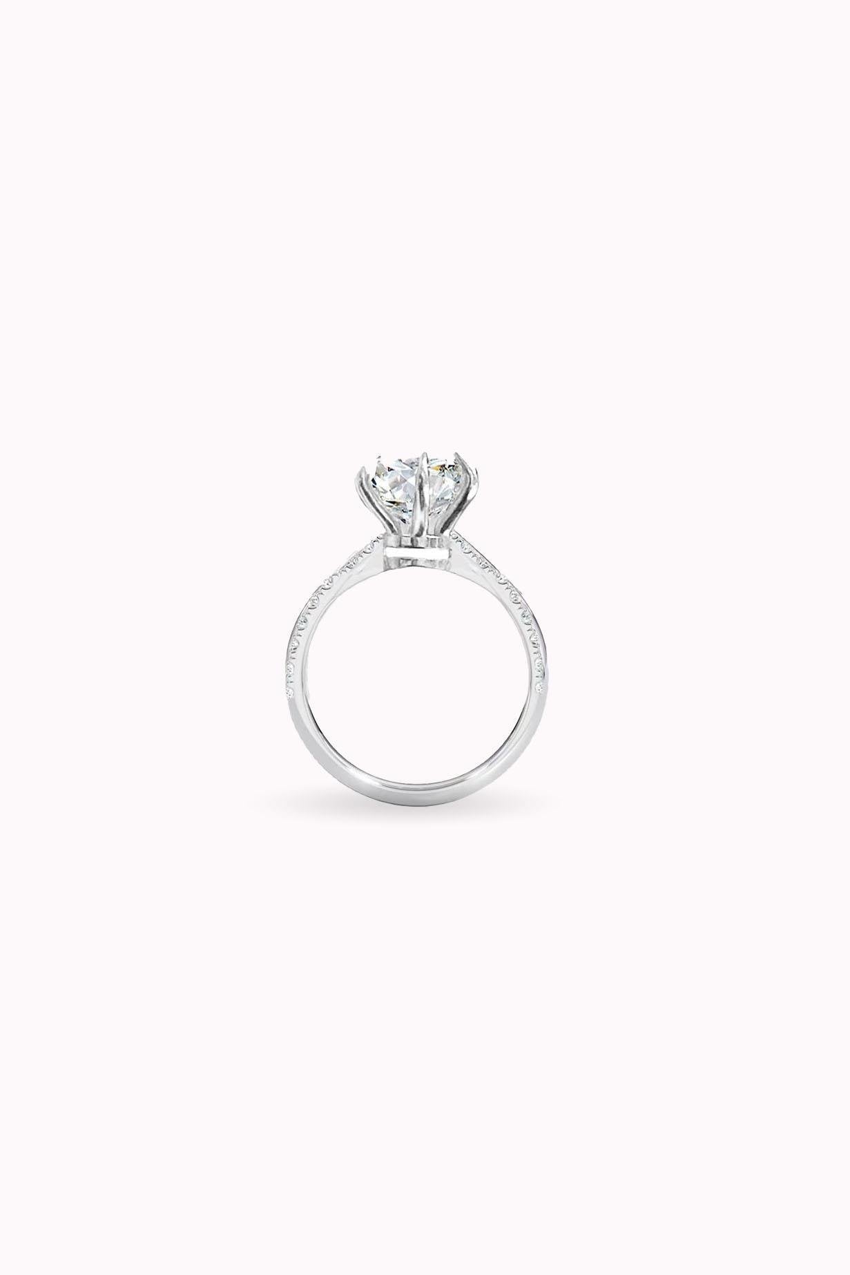 8MM 2.00CT Stony Hexagon Solitaire Ring