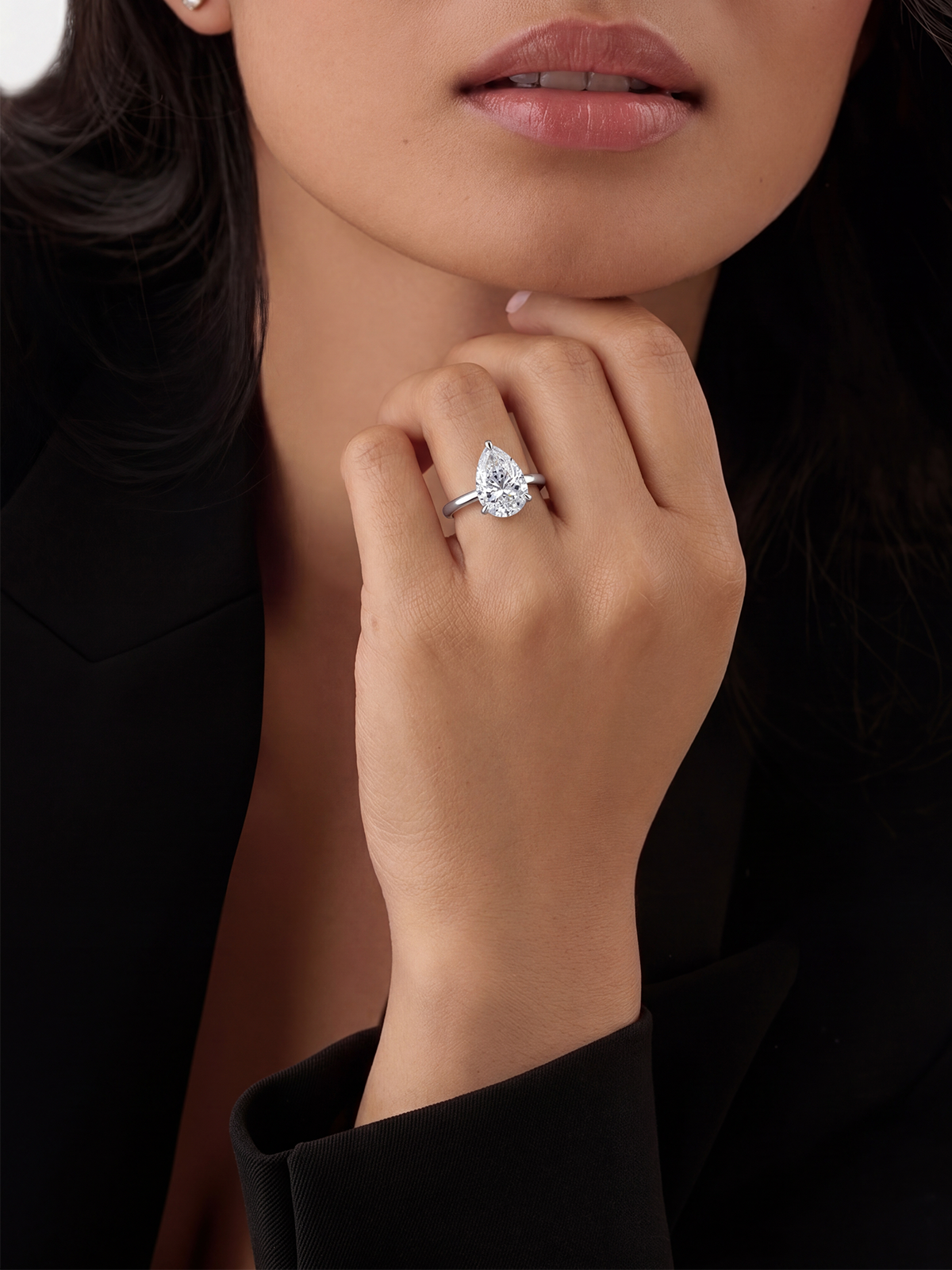 Pear Cut Solitaire Ring