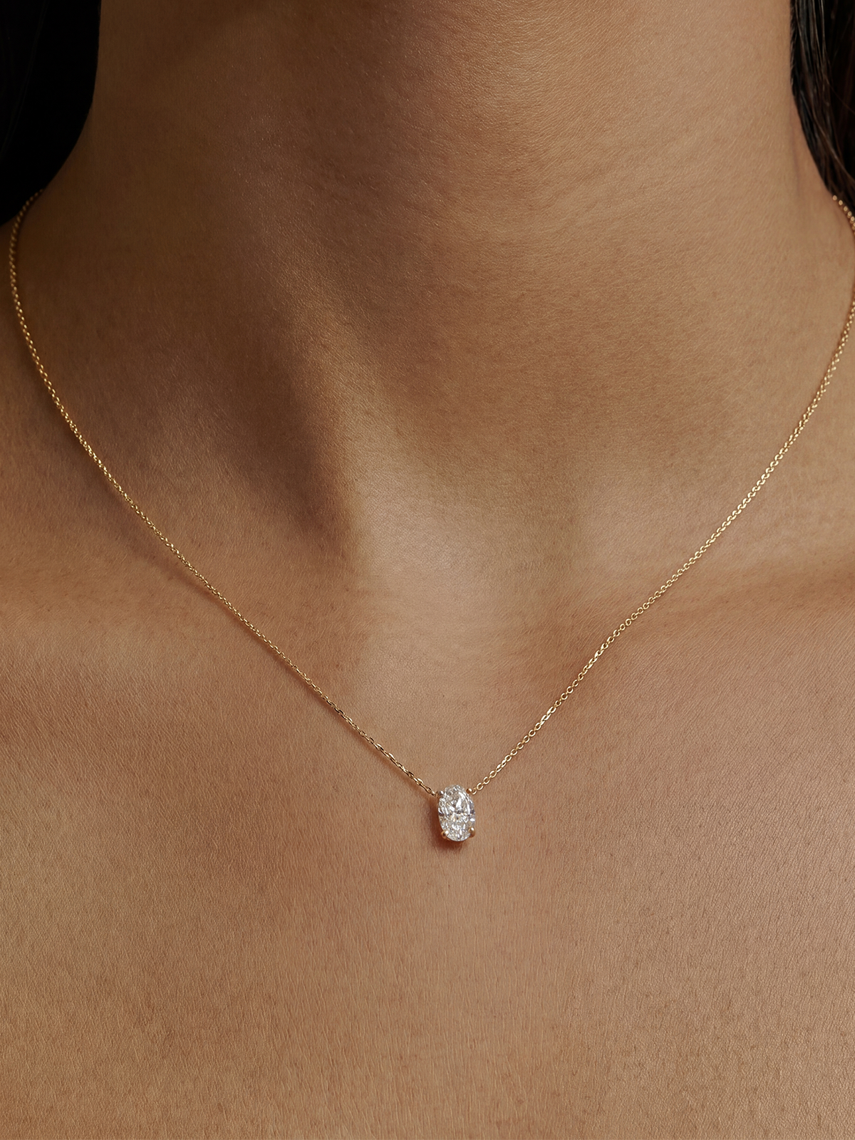 Oval Cut Solitaire Necklace