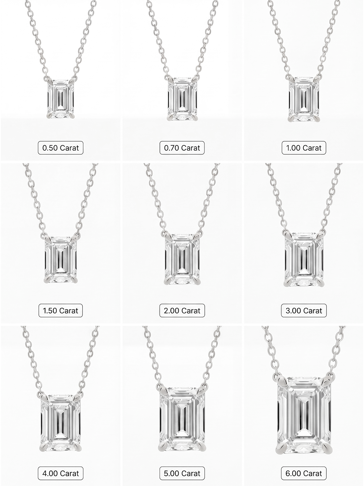 Emerald Cut Solitaire Necklace