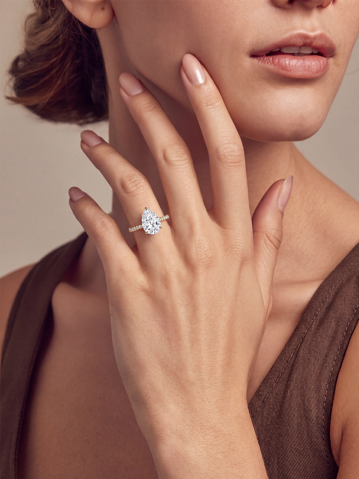 Pear Cut Style Stone-Set Solitaire Ring