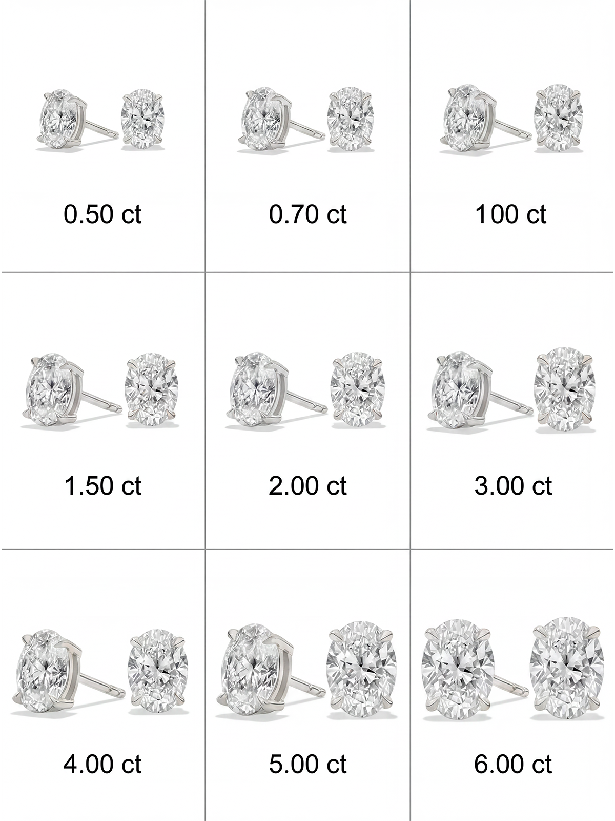 Oval Cut Solitaire Earrings