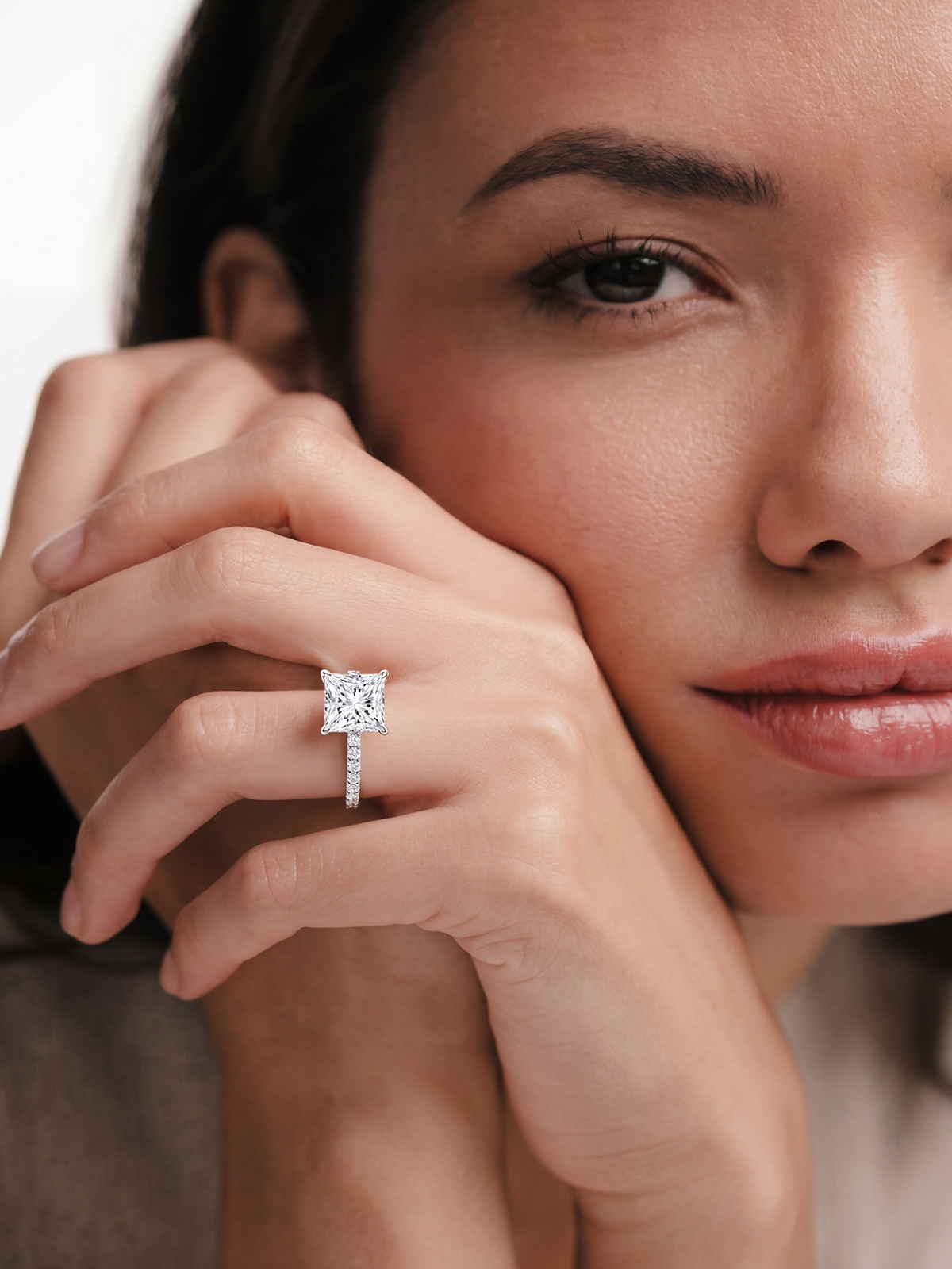 Princess Cut Style Stone-Set Solitaire Ring