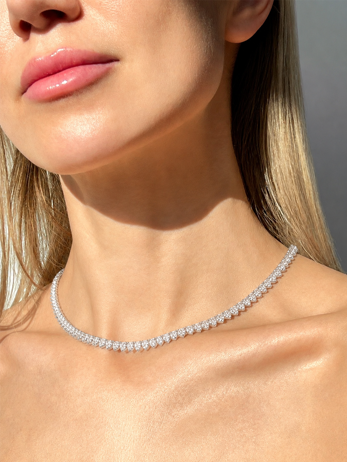 4MM | Cast 3-Prong Tennis Necklace