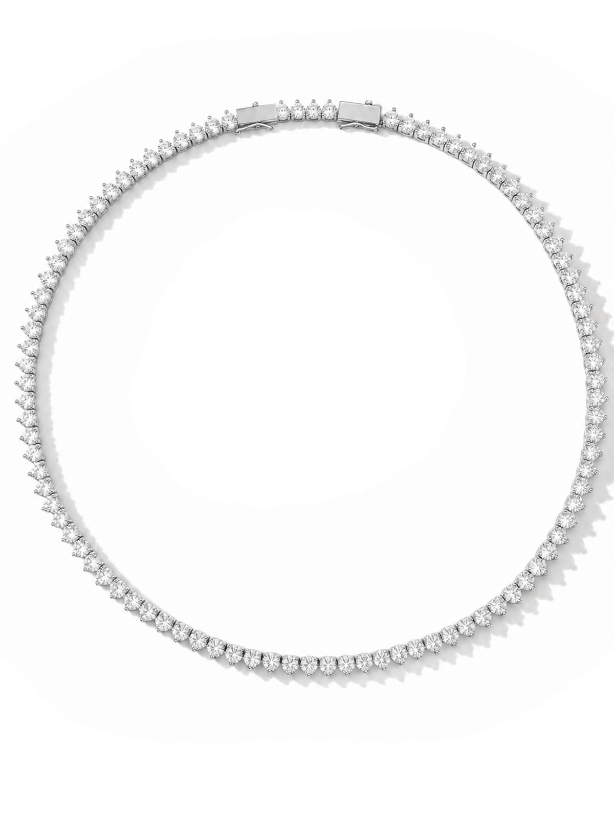 4MM | Cast 3-Prong Tennis Necklace