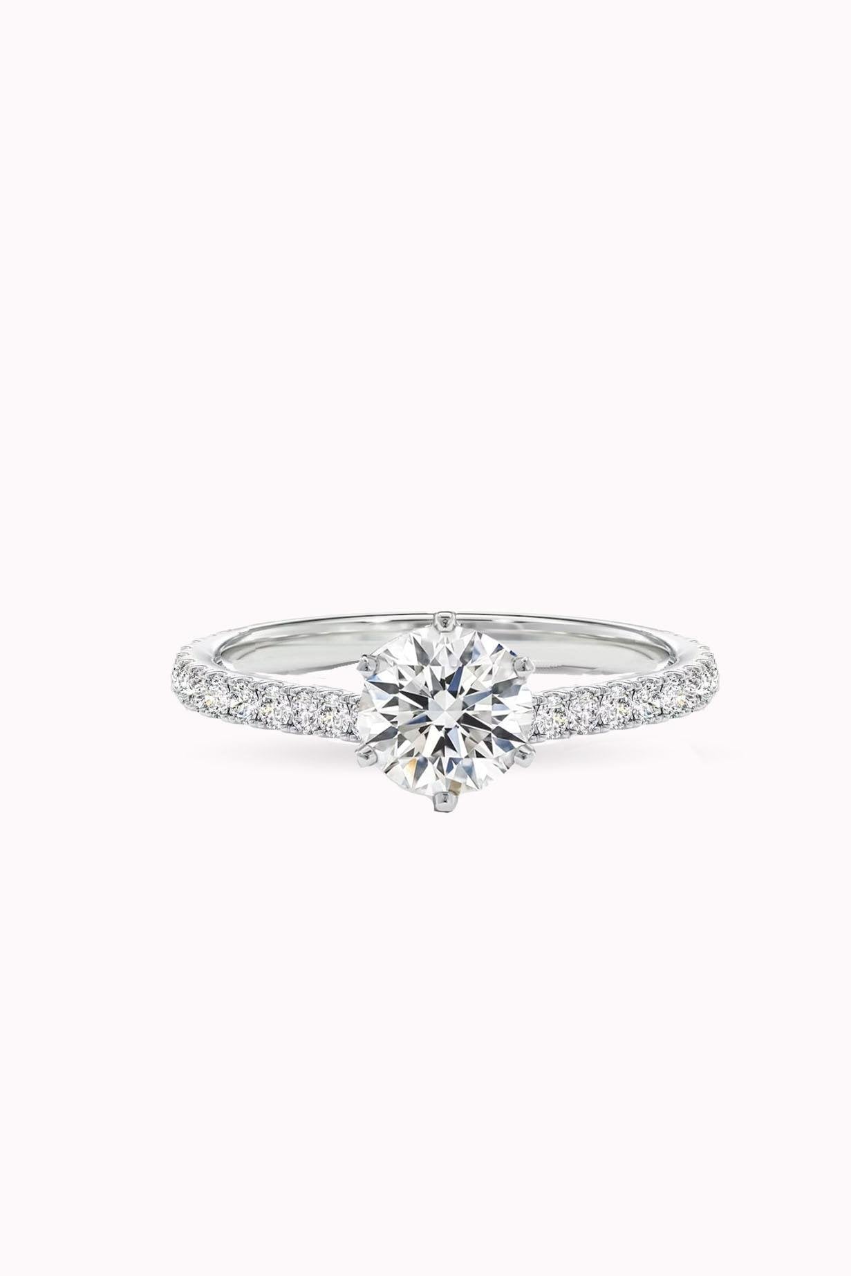 8MM 2.00CT Stony Hexagon Solitaire Ring