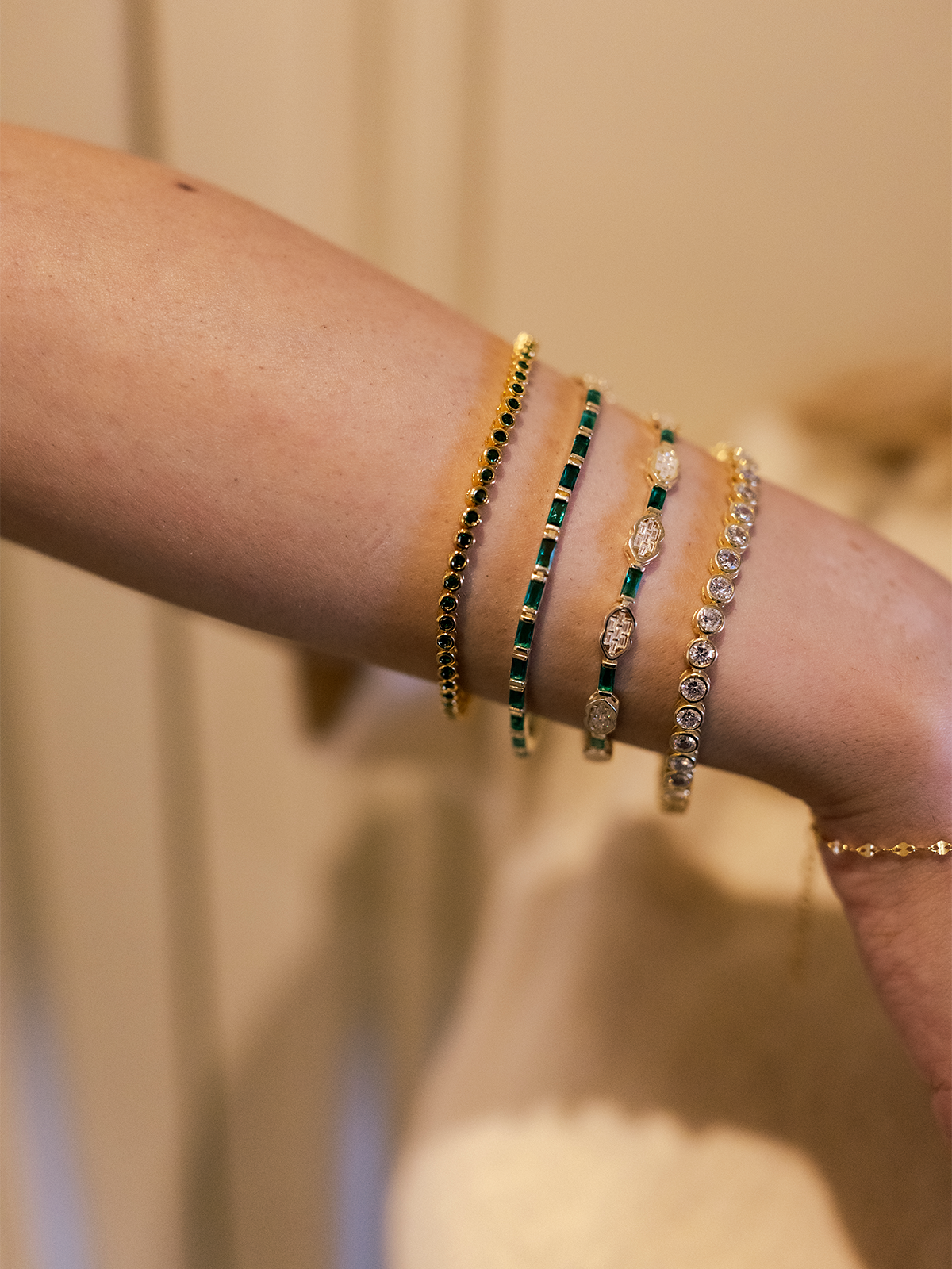 Green Stone Tennis Bracelet