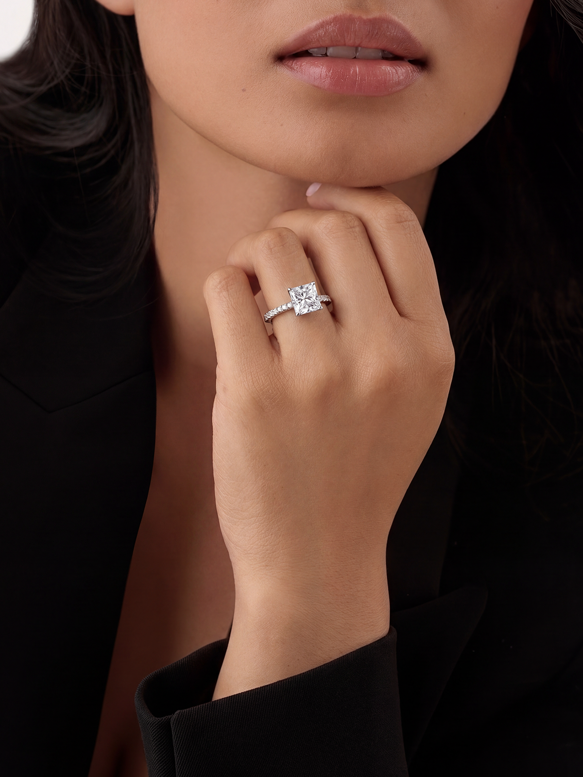 Princess Cut Style Stone-Set Solitaire Ring