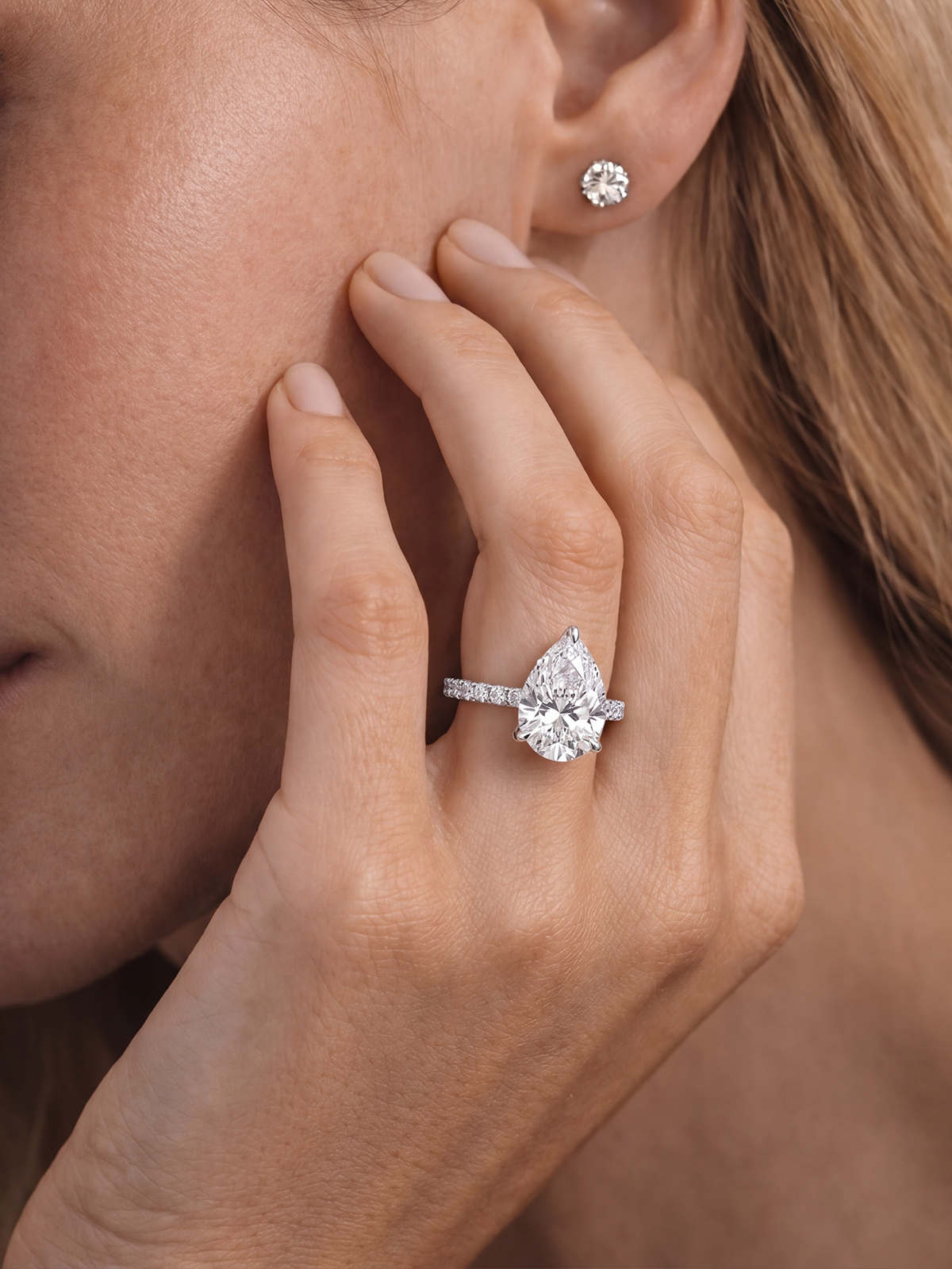 Pear Cut Style Stone-Set Solitaire Ring